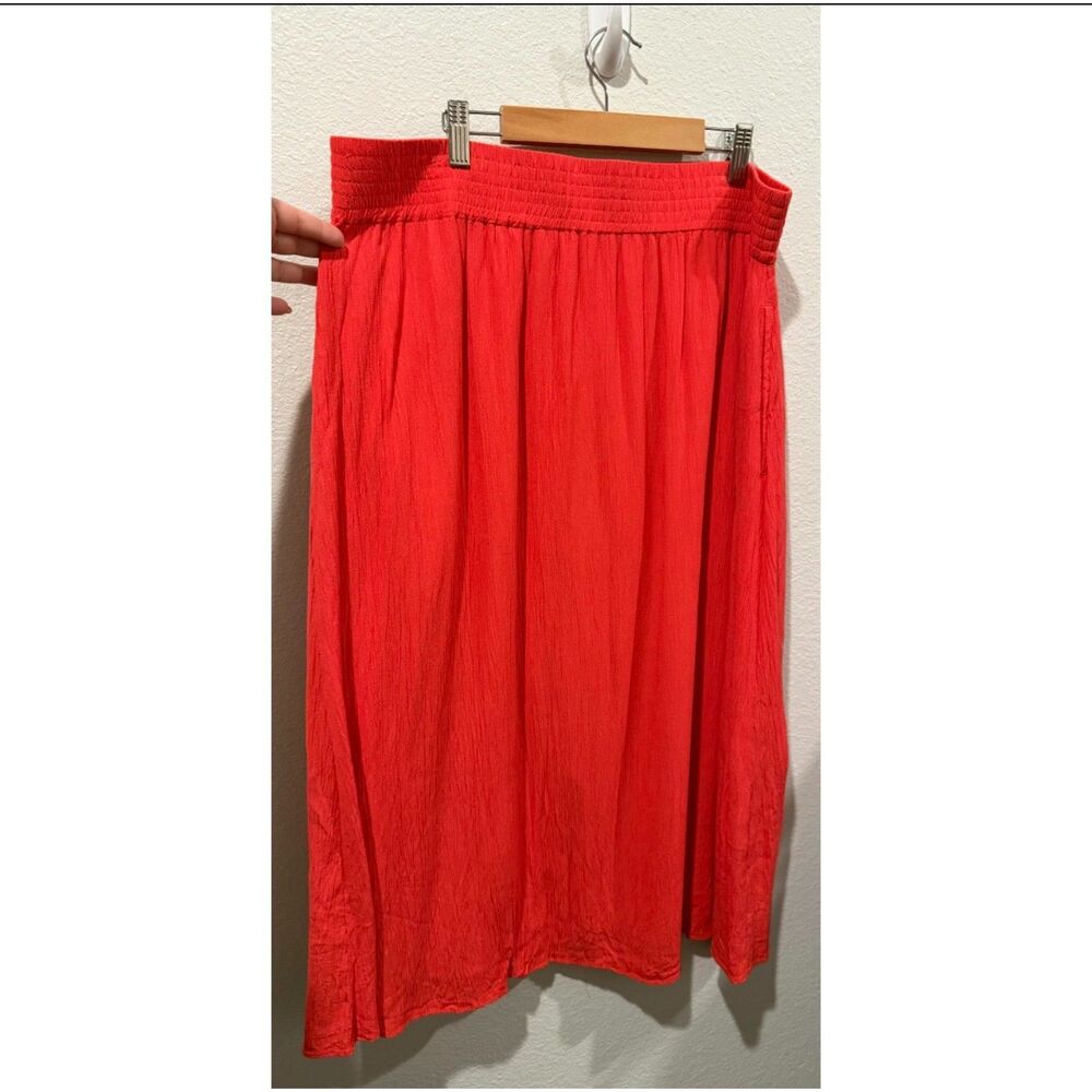 MADEWELL Smocked-Waist Button-Front Midi Skirt - Picture 4 of 5